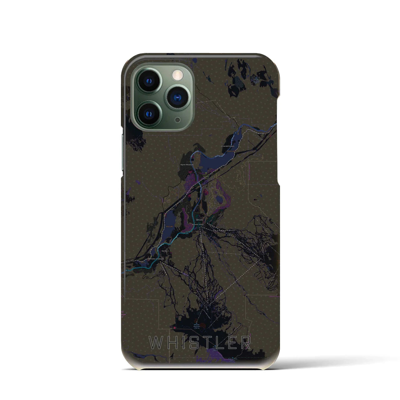【ウィスラー(カナダ)】地図柄iPhoneケース(バックカバータイプ)