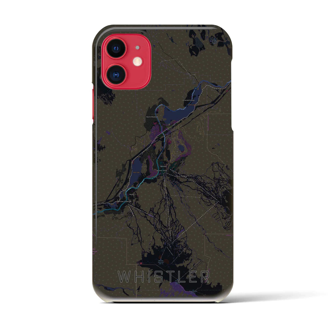 【ウィスラー(カナダ)】地図柄iPhoneケース(バックカバータイプ)