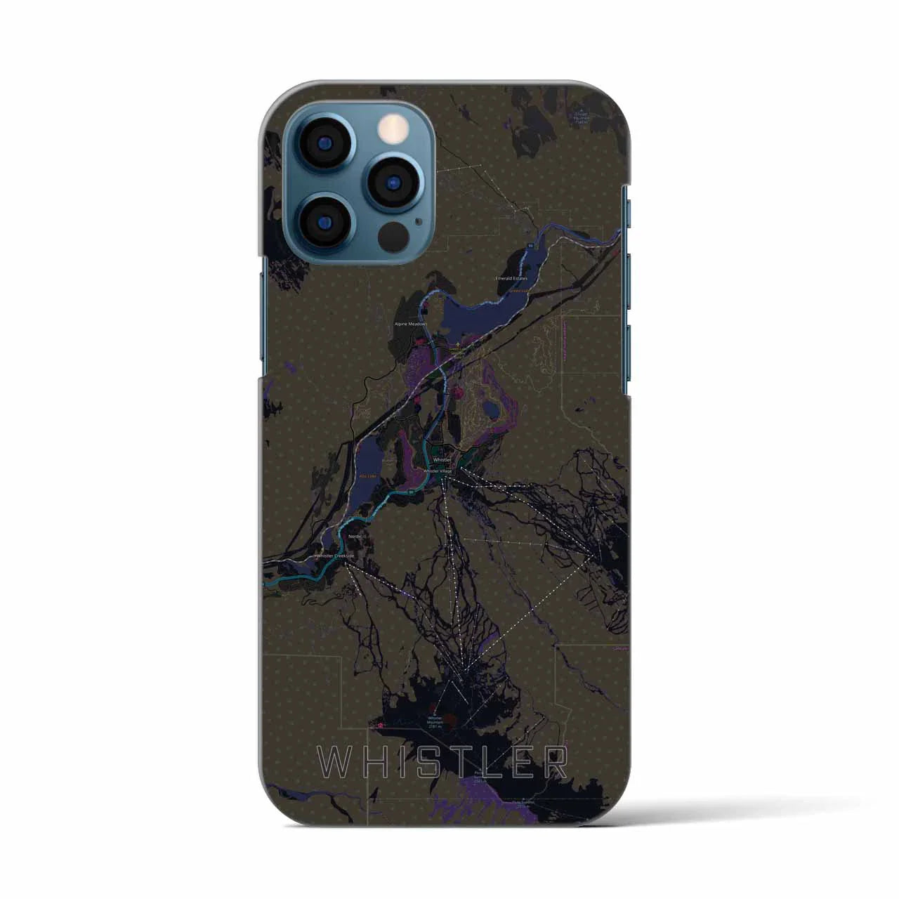 【ウィスラー(カナダ)】地図柄iPhoneケース(バックカバータイプ)