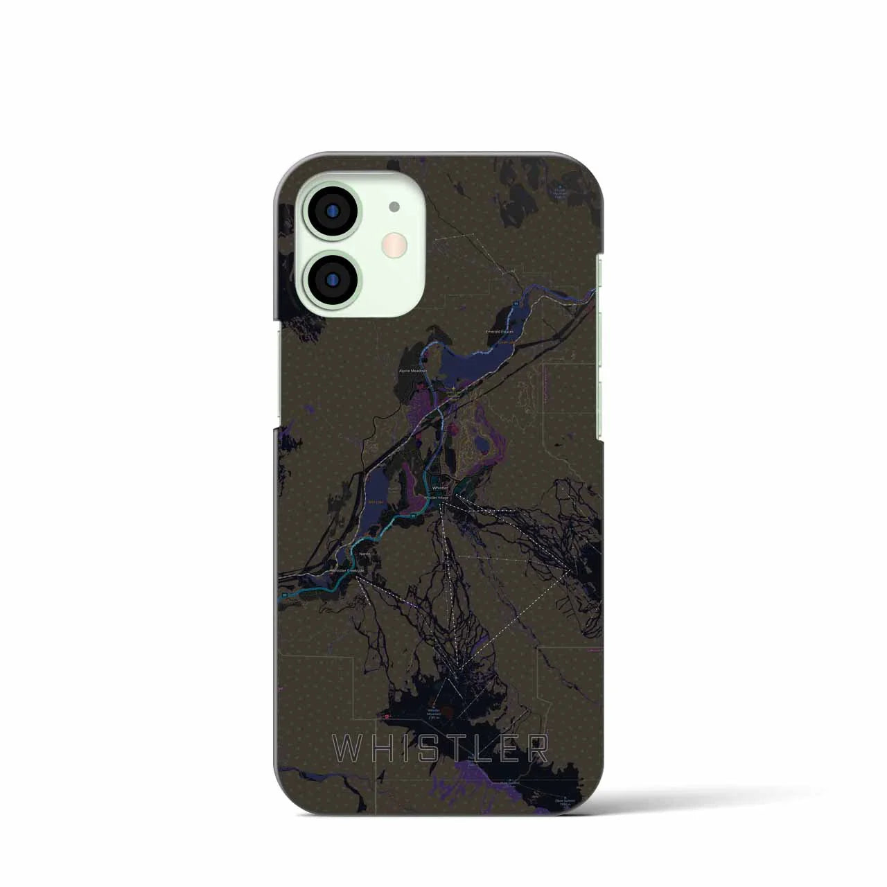 【ウィスラー(カナダ)】地図柄iPhoneケース(バックカバータイプ)