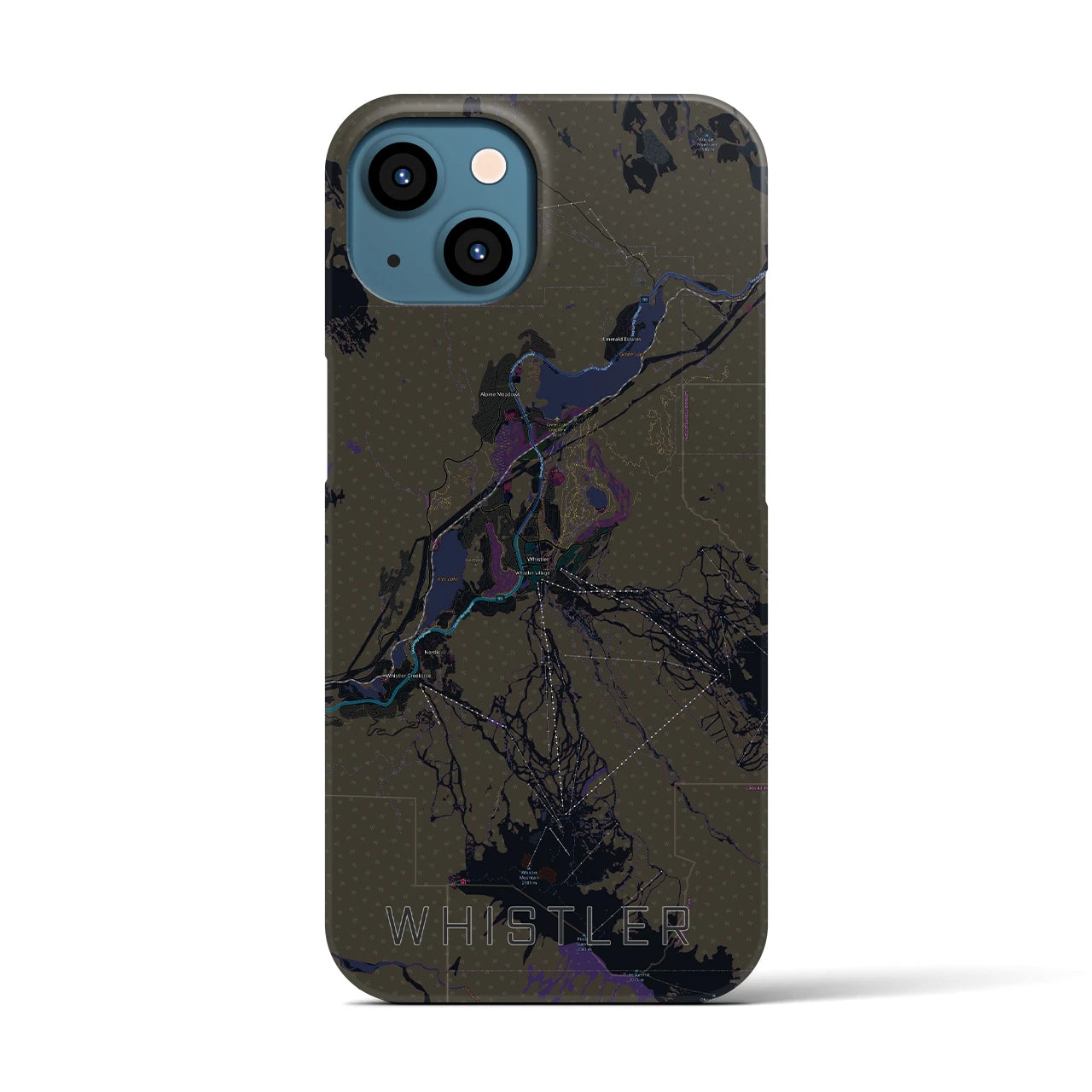 【ウィスラー(カナダ)】地図柄iPhoneケース(バックカバータイプ)