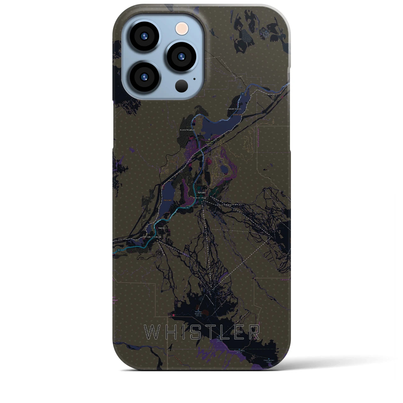 【ウィスラー(カナダ)】地図柄iPhoneケース(バックカバータイプ)