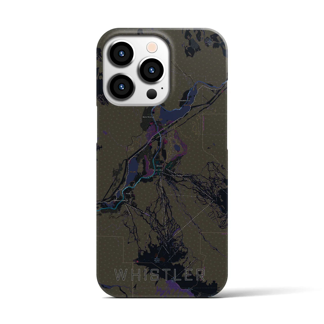 【ウィスラー(カナダ)】地図柄iPhoneケース(バックカバータイプ)