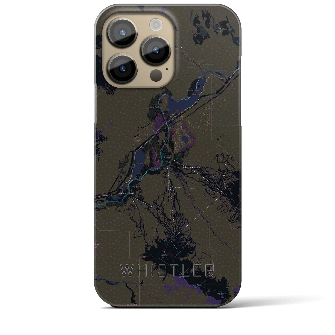 【ウィスラー(カナダ)】地図柄iPhoneケース(バックカバータイプ)