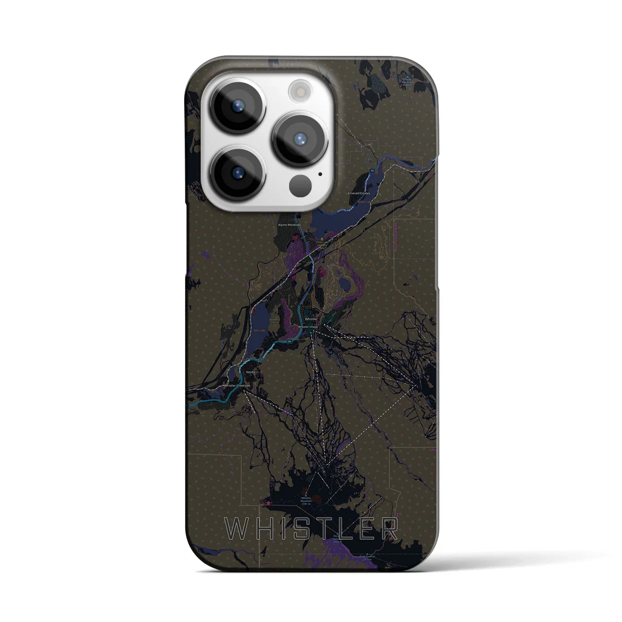 【ウィスラー(カナダ)】地図柄iPhoneケース(バックカバータイプ)