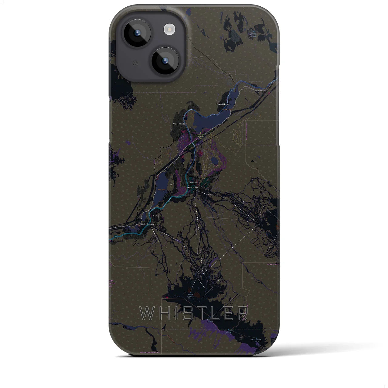 【ウィスラー(カナダ)】地図柄iPhoneケース(バックカバータイプ)