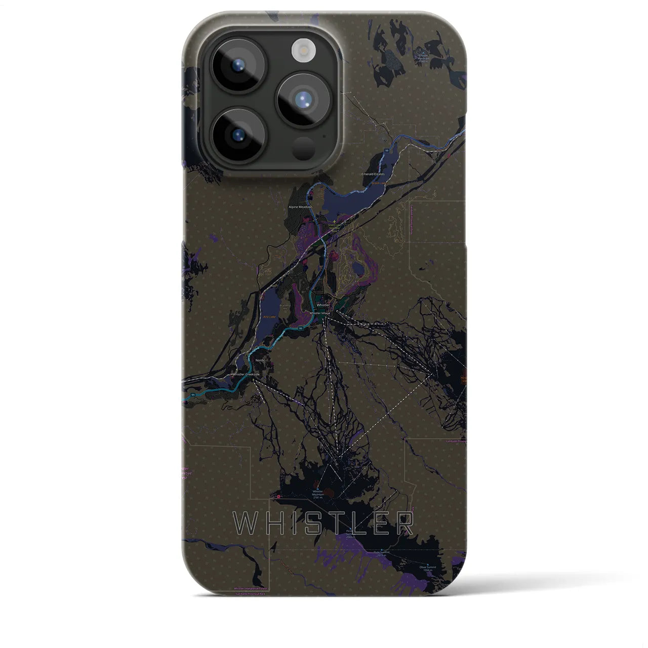 【ウィスラー(カナダ)】地図柄iPhoneケース(バックカバータイプ)