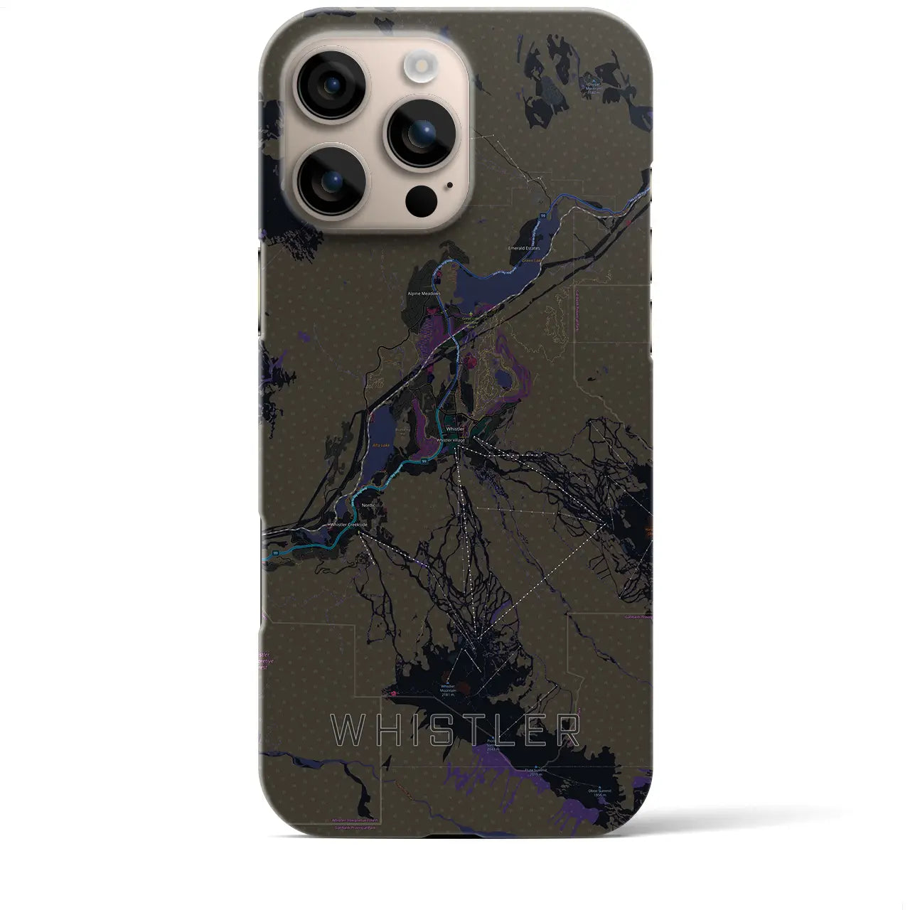 【ウィスラー(カナダ)】地図柄iPhoneケース(バックカバータイプ)