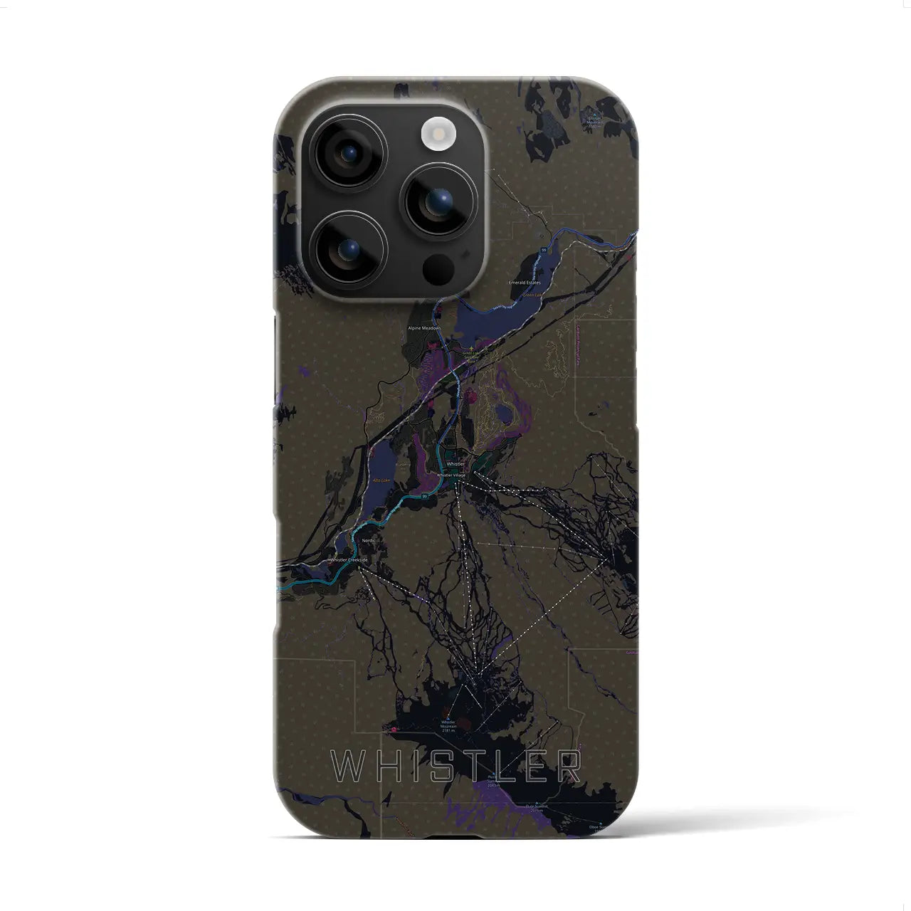 【ウィスラー(カナダ)】地図柄iPhoneケース(バックカバータイプ)