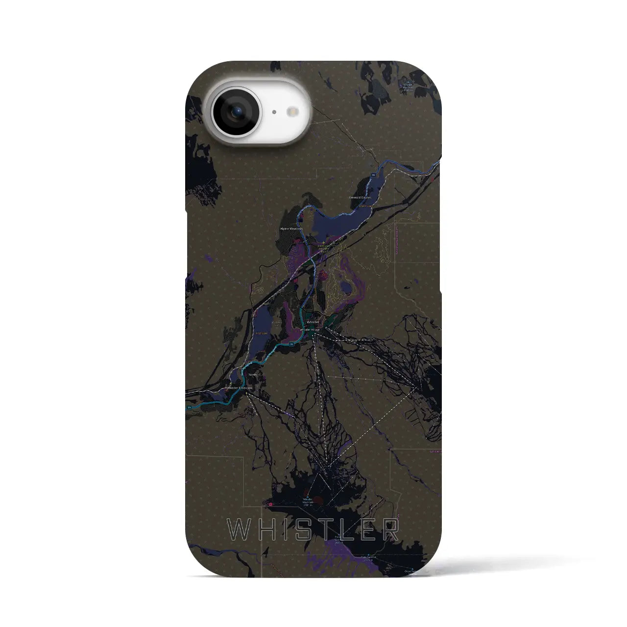 【ウィスラー(カナダ)】地図柄iPhoneケース(バックカバータイプ)