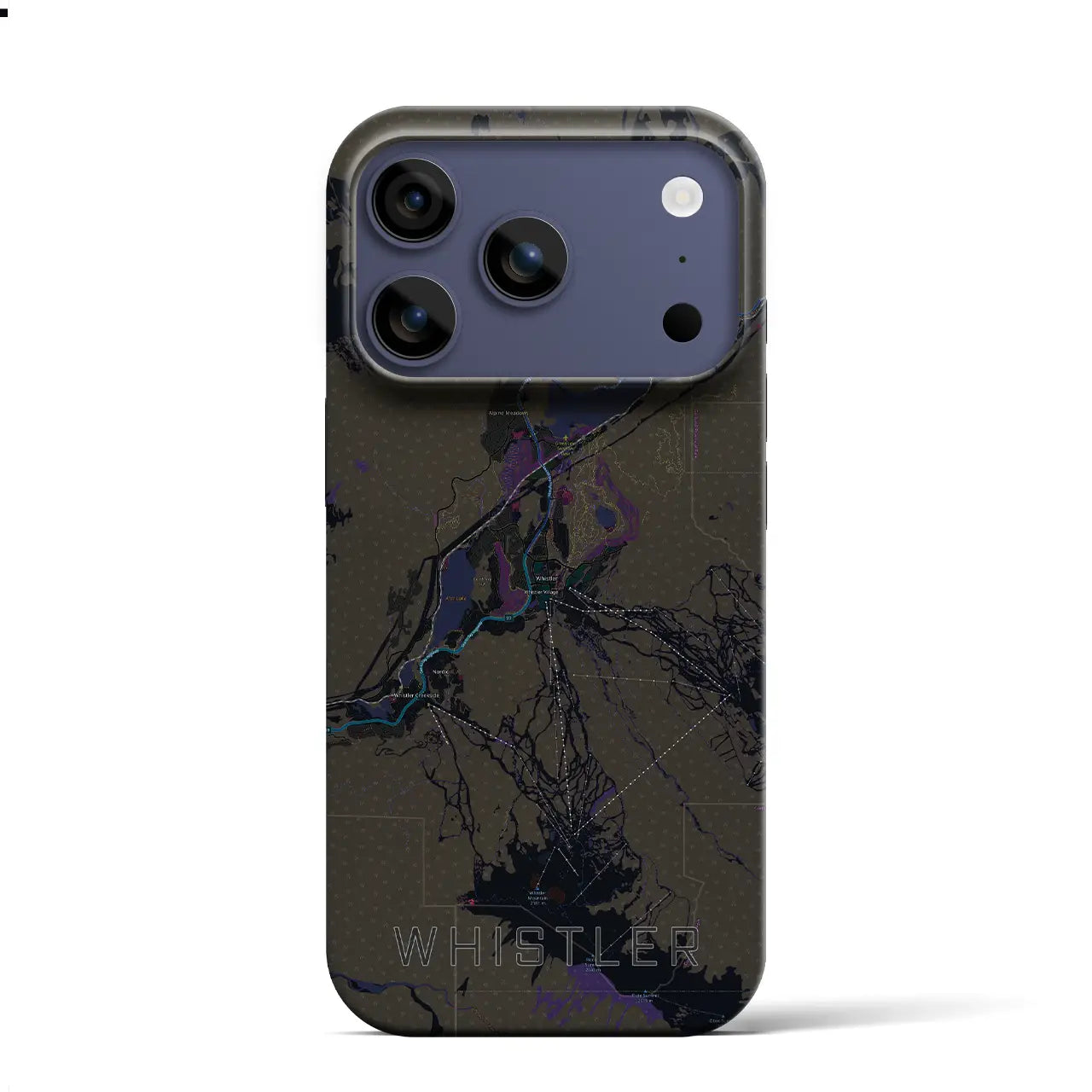 【ウィスラー(カナダ)】地図柄iPhoneケース(バックカバータイプ)