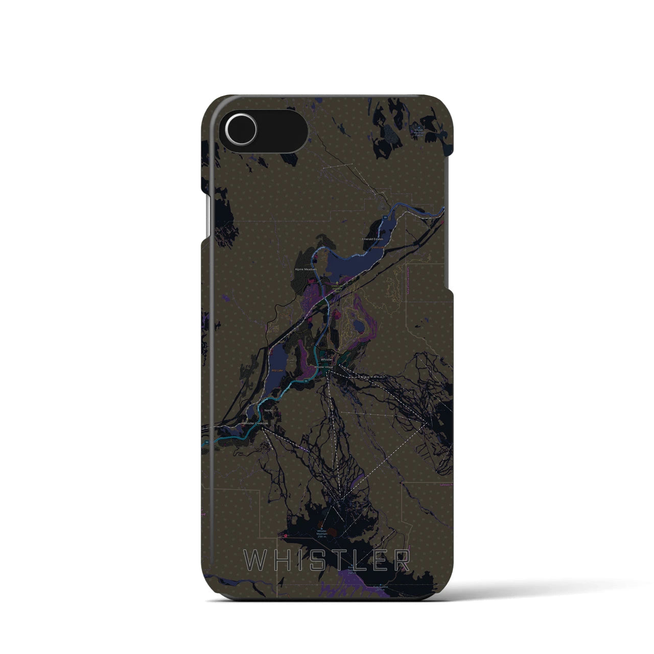 【ウィスラー(カナダ)】地図柄iPhoneケース(バックカバータイプ)