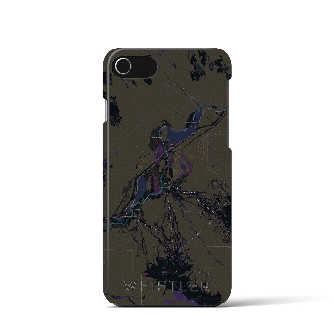 【ウィスラー(カナダ)】地図柄iPhoneケース(バックカバータイプ)