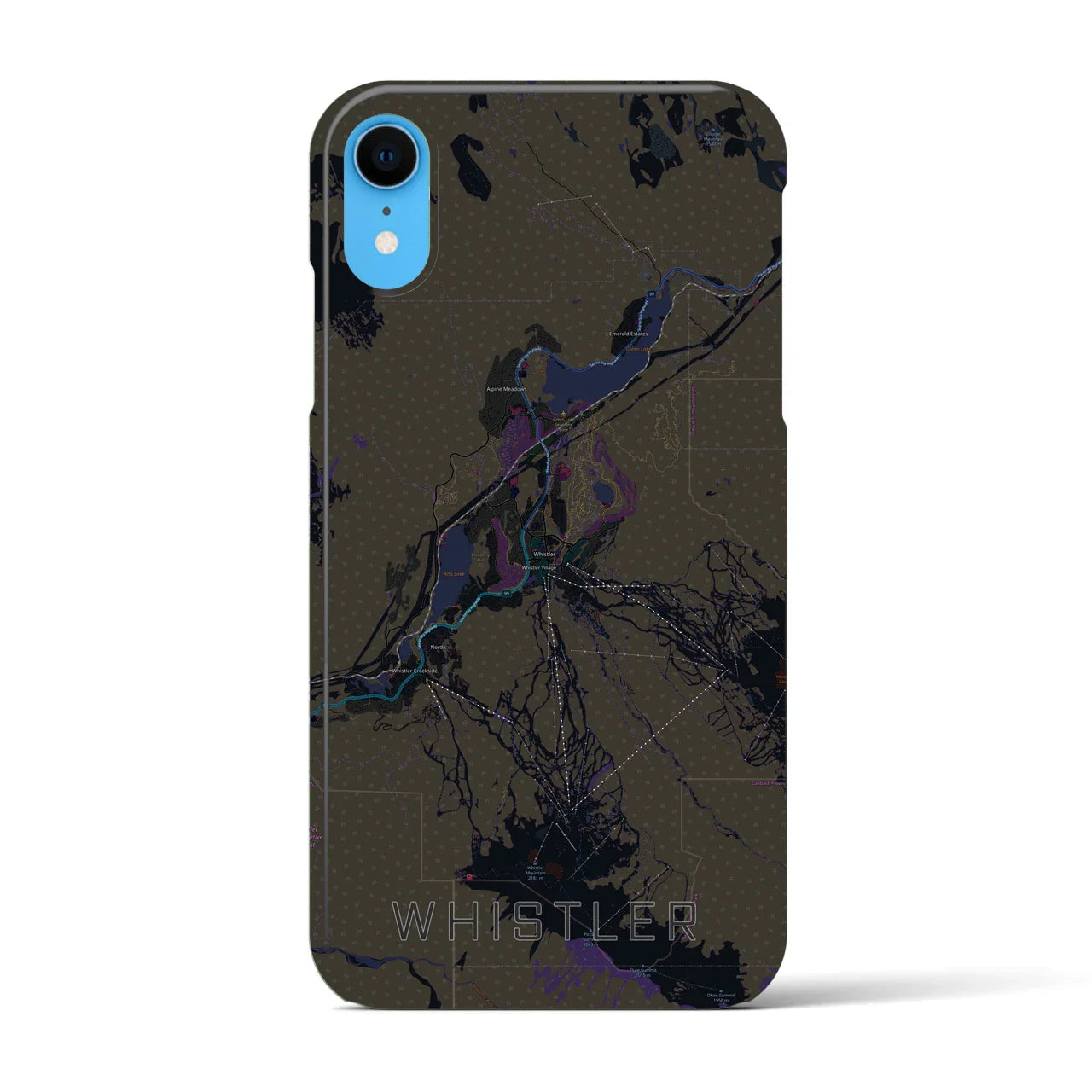 【ウィスラー(カナダ)】地図柄iPhoneケース(バックカバータイプ)