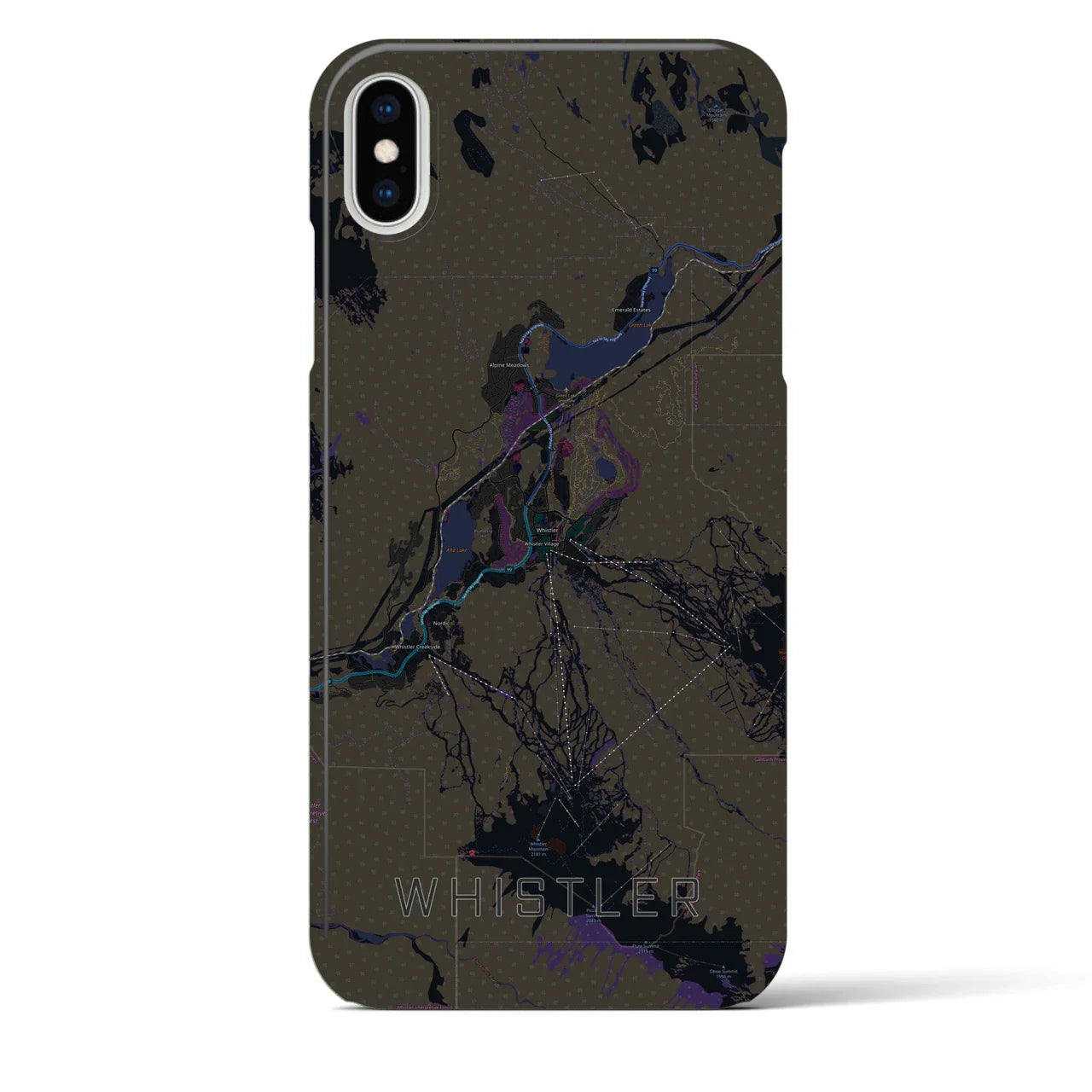 【ウィスラー(カナダ)】地図柄iPhoneケース(バックカバータイプ)