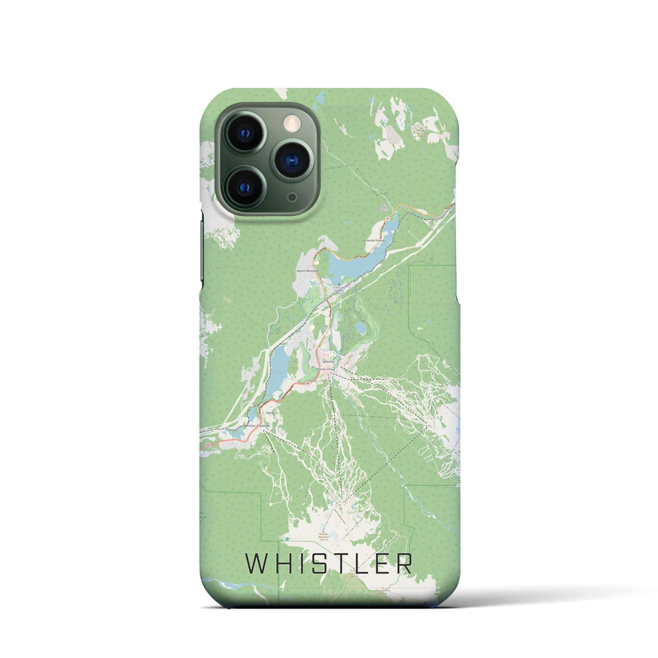 【ウィスラー(カナダ)】地図柄iPhoneケース(バックカバータイプ)