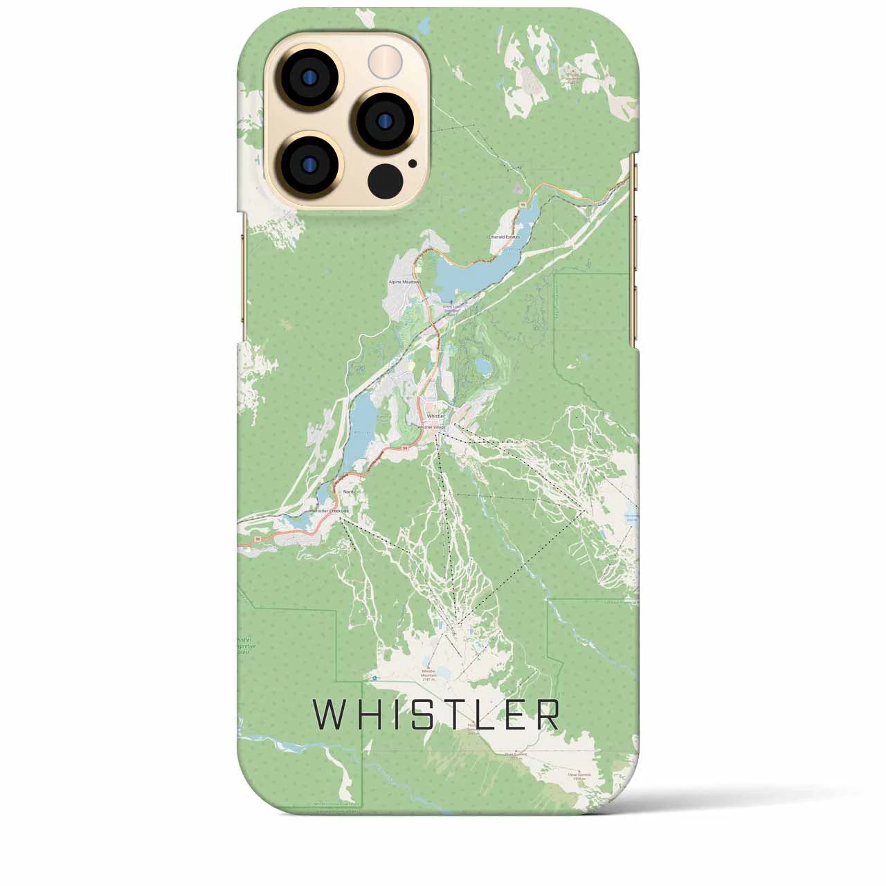 【ウィスラー(カナダ)】地図柄iPhoneケース(バックカバータイプ)