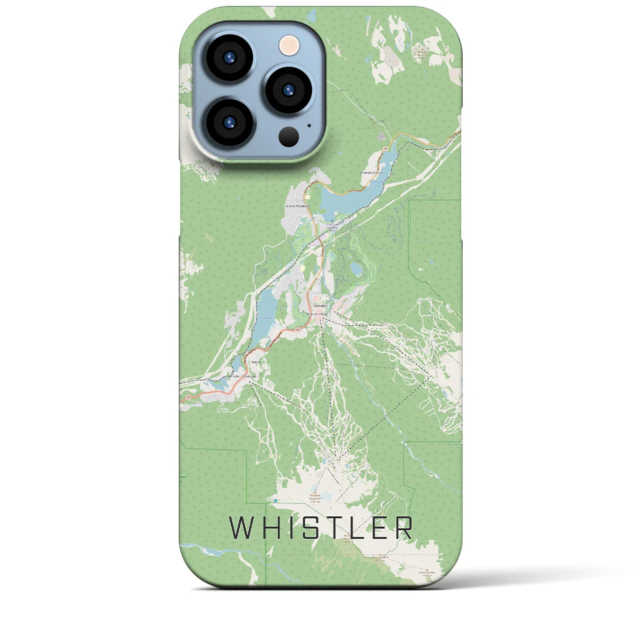 【ウィスラー(カナダ)】地図柄iPhoneケース(バックカバータイプ)