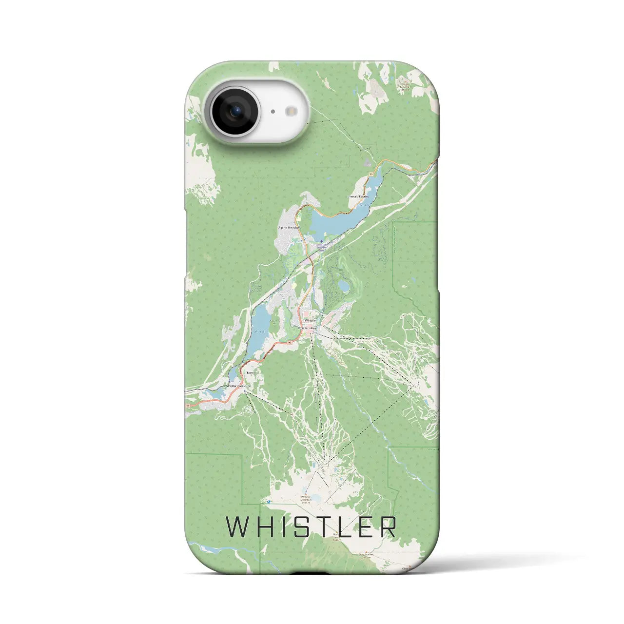 【ウィスラー(カナダ)】地図柄iPhoneケース(バックカバータイプ)