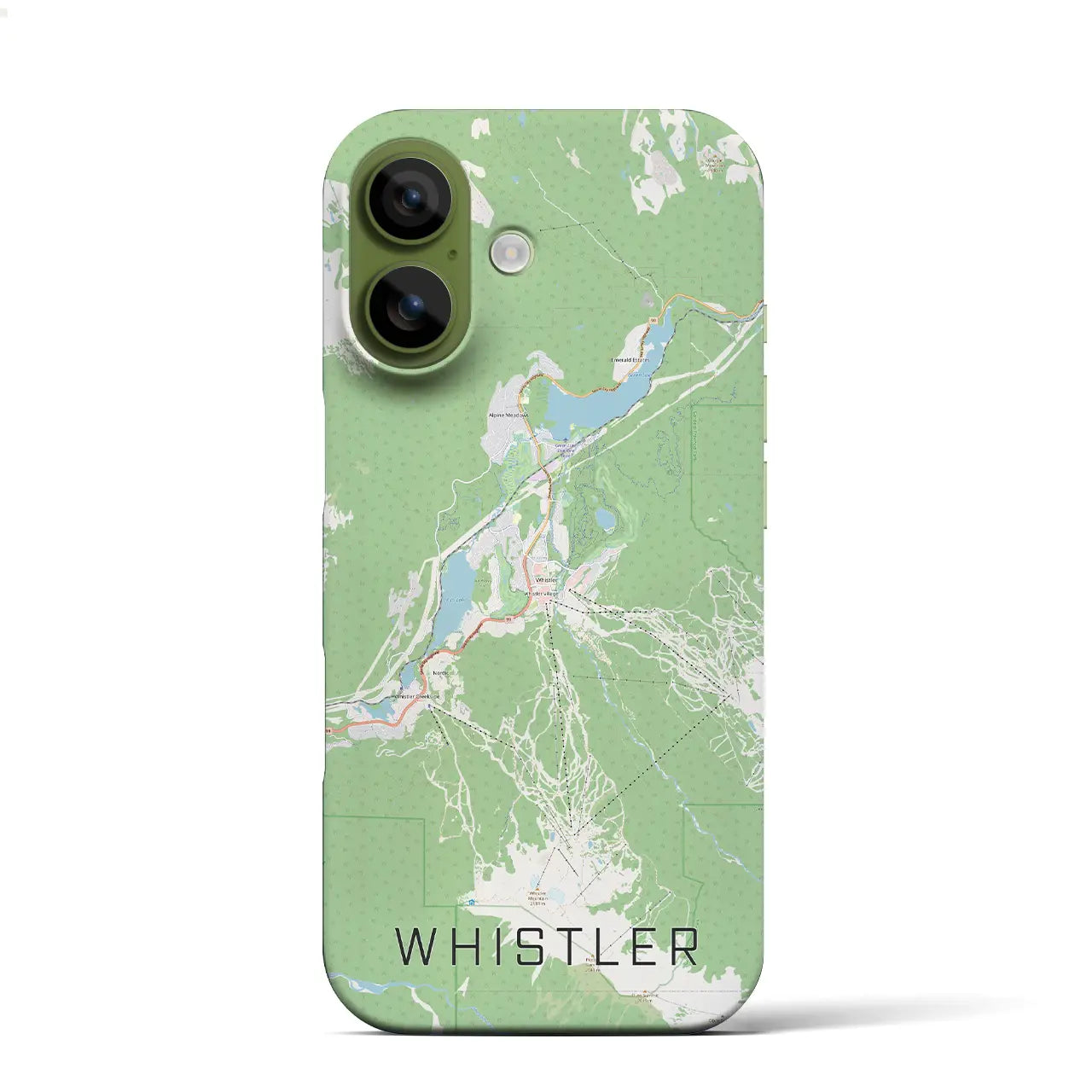 【ウィスラー(カナダ)】地図柄iPhoneケース(バックカバータイプ)
