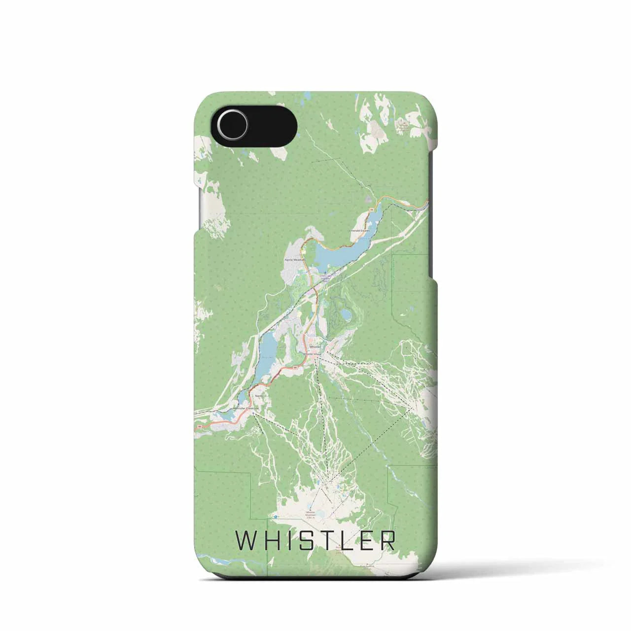 【ウィスラー(カナダ)】地図柄iPhoneケース(バックカバータイプ)