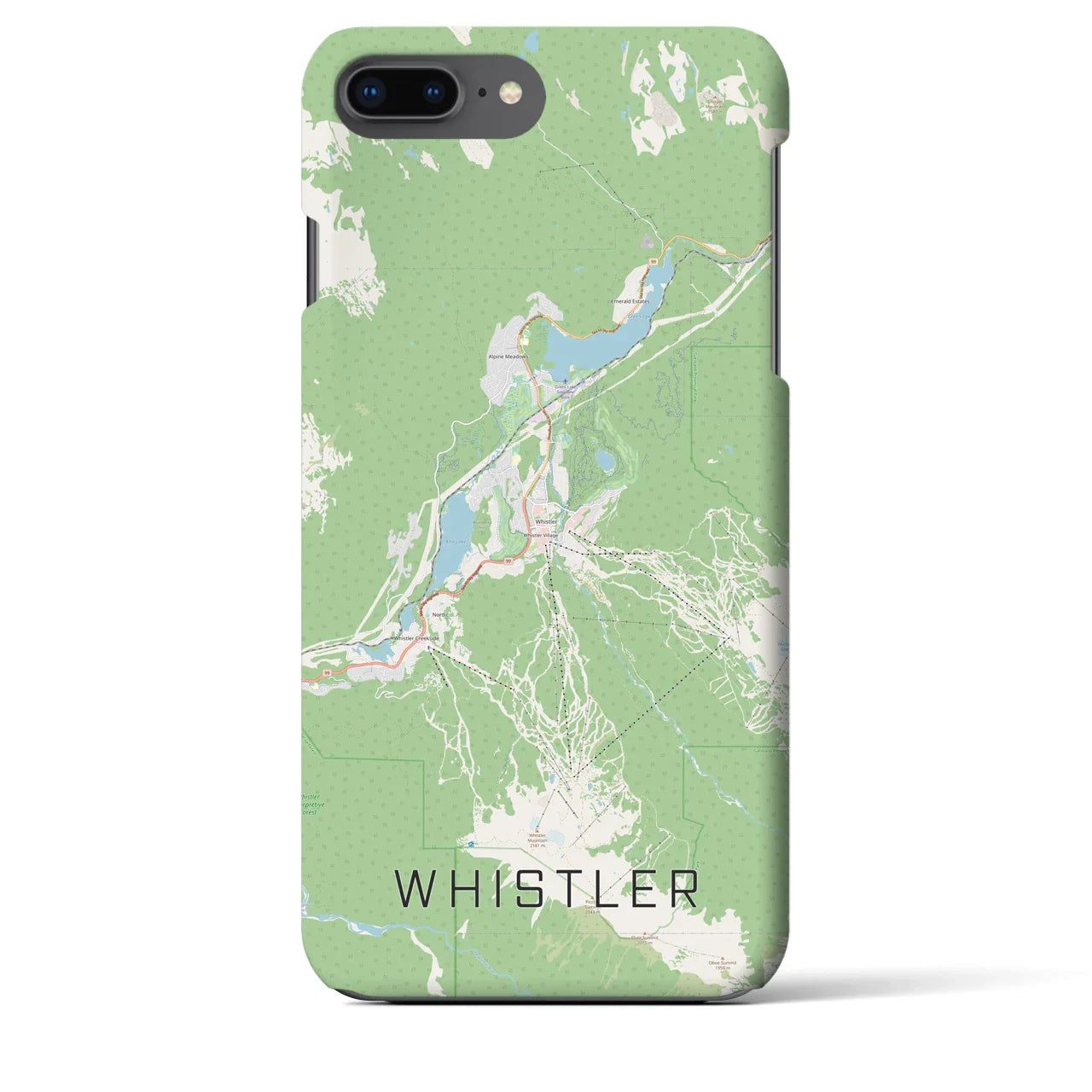 【ウィスラー(カナダ)】地図柄iPhoneケース(バックカバータイプ)