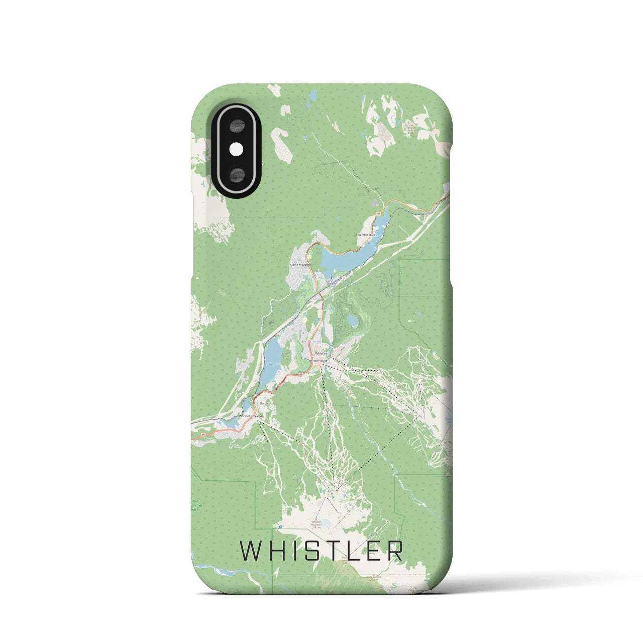 【ウィスラー(カナダ)】地図柄iPhoneケース(バックカバータイプ)