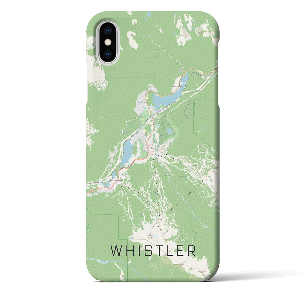 【ウィスラー(カナダ)】地図柄iPhoneケース(バックカバータイプ)