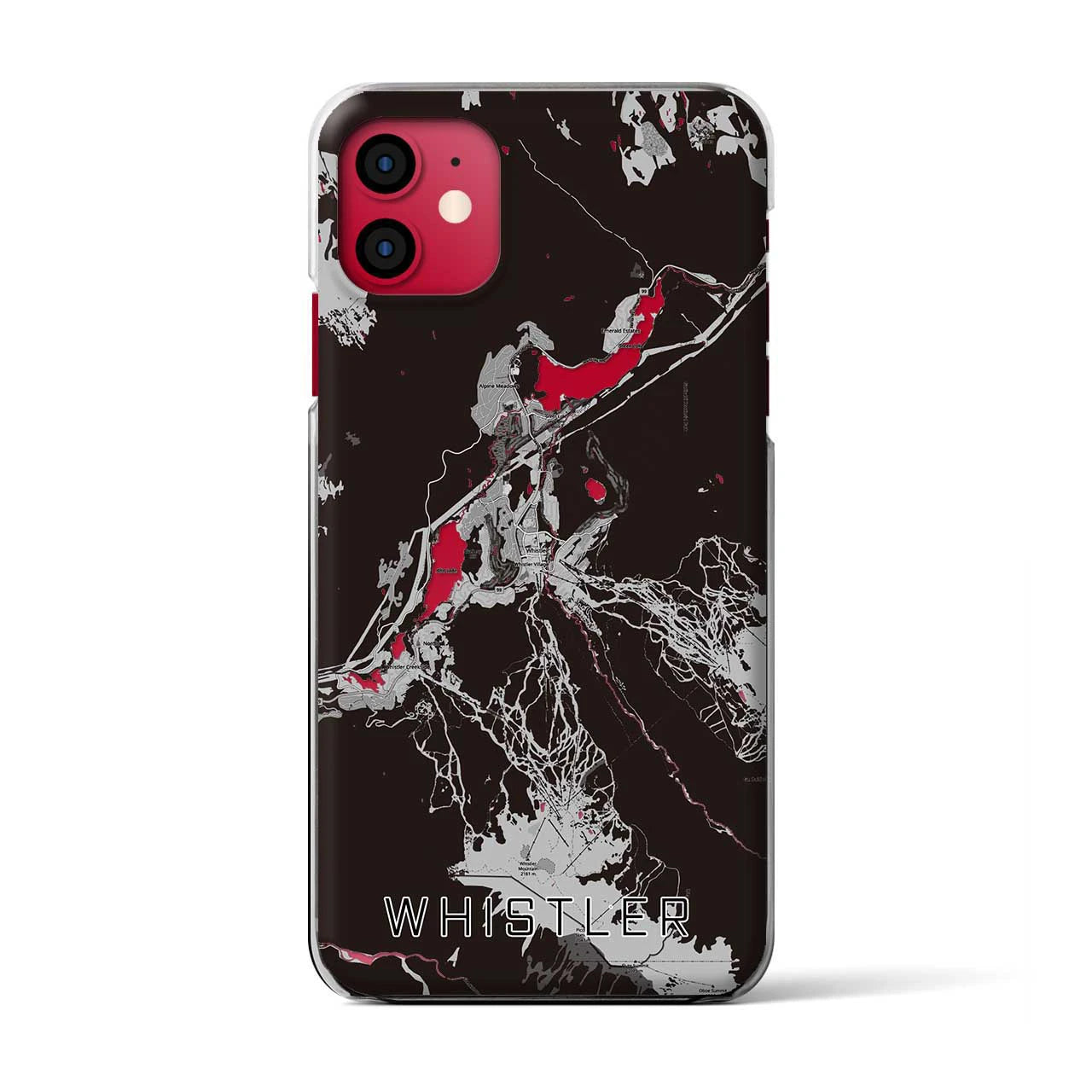 【ウィスラー(カナダ)】地図柄iPhoneケース(クリアタイプ)