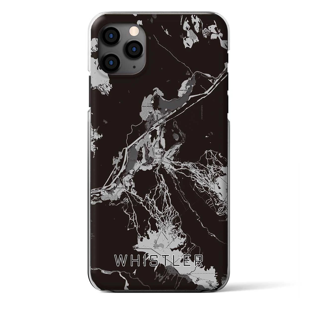 【ウィスラー(カナダ)】地図柄iPhoneケース(クリアタイプ)