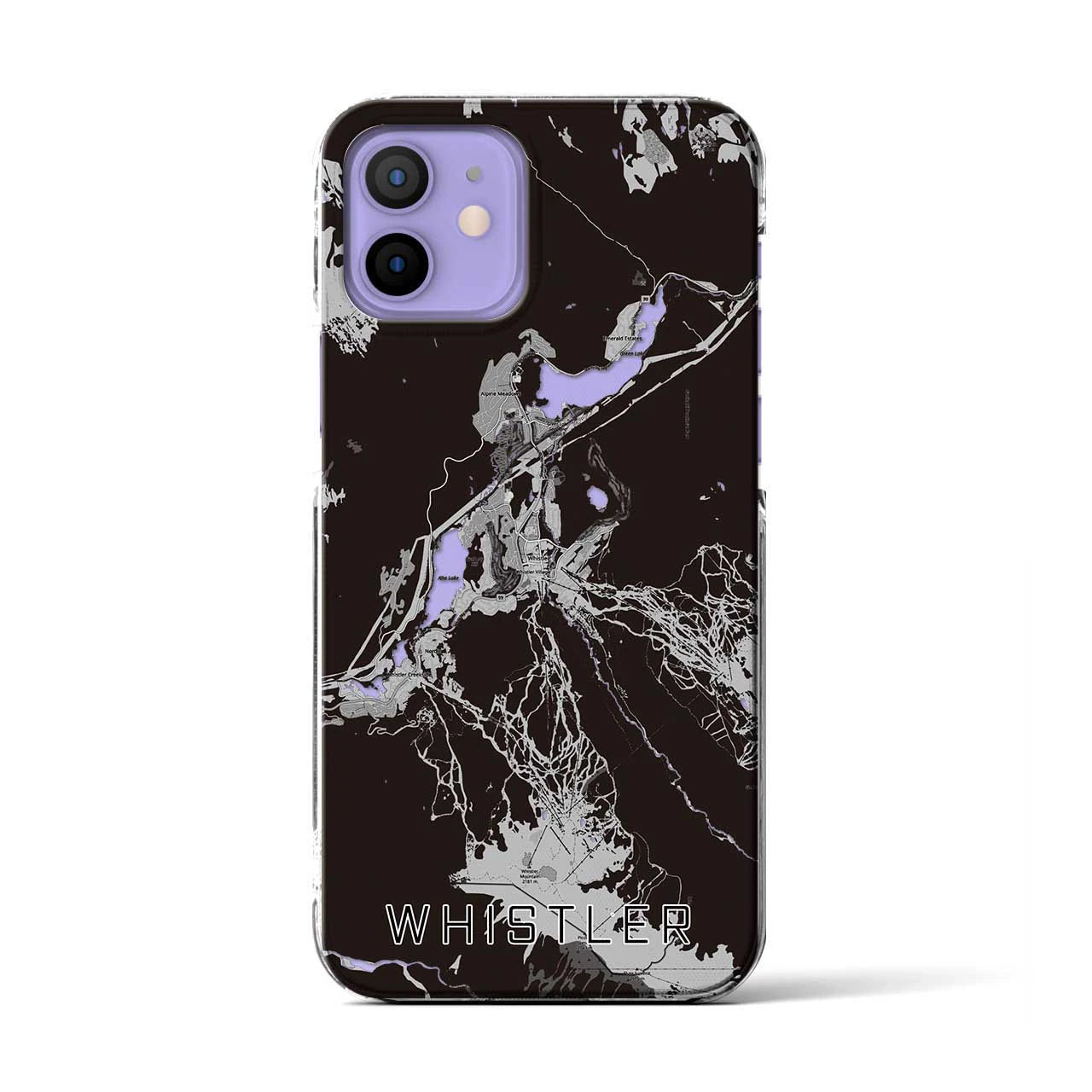 【ウィスラー(カナダ)】地図柄iPhoneケース(クリアタイプ)