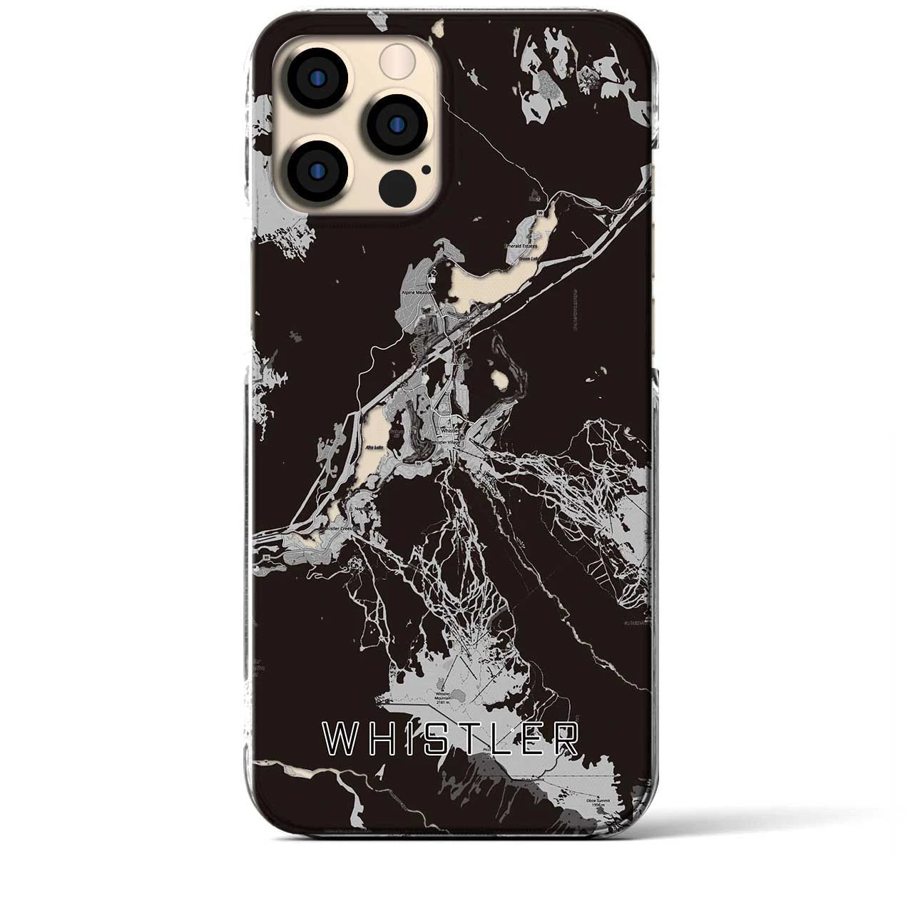 【ウィスラー(カナダ)】地図柄iPhoneケース(クリアタイプ)