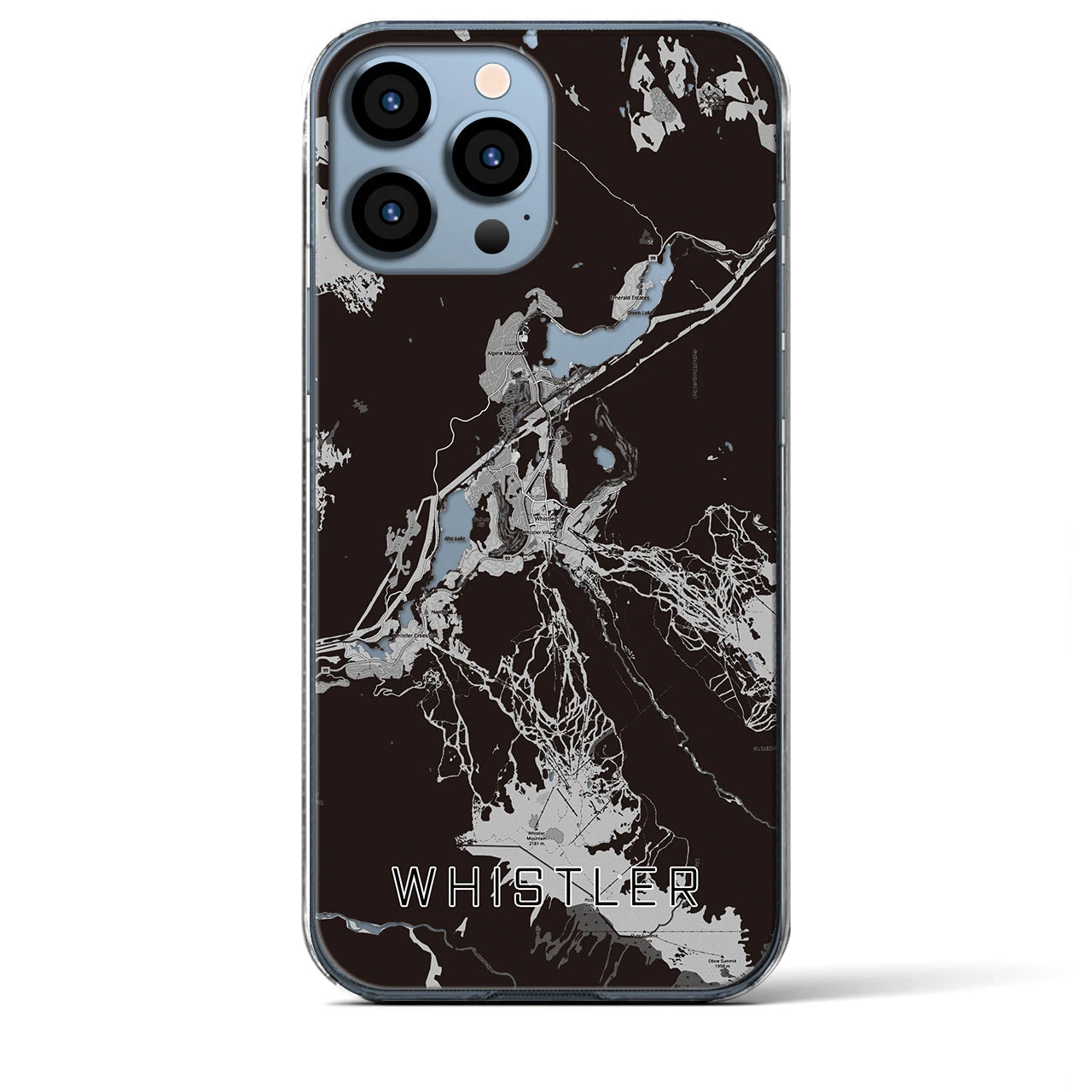 【ウィスラー(カナダ)】地図柄iPhoneケース(クリアタイプ)