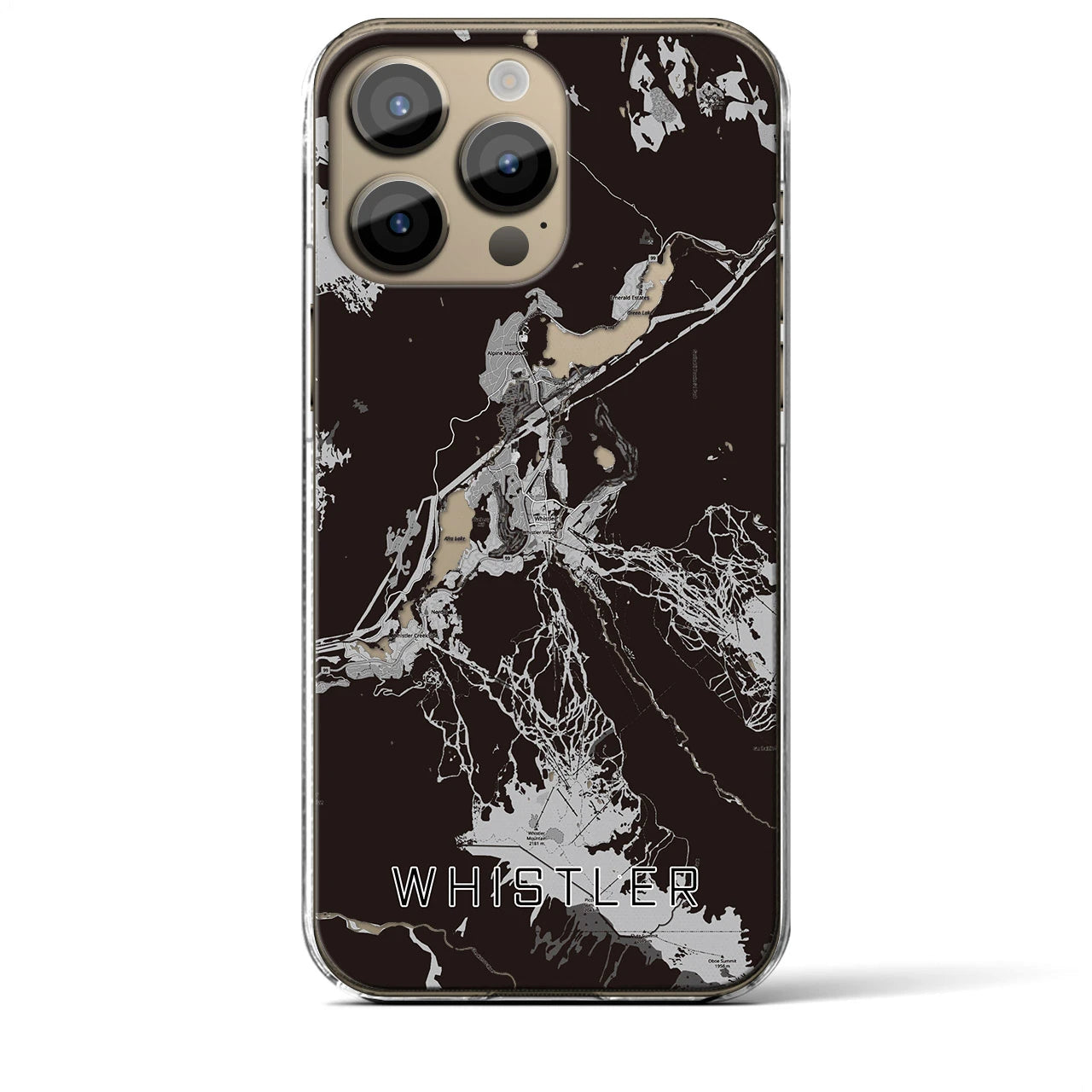 【ウィスラー(カナダ)】地図柄iPhoneケース(クリアタイプ)