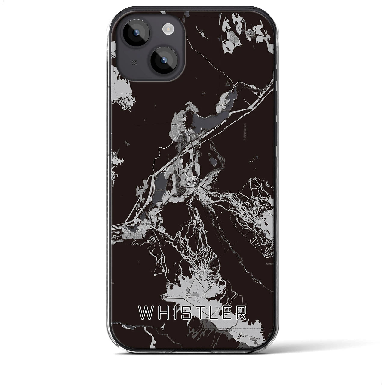 【ウィスラー(カナダ)】地図柄iPhoneケース(クリアタイプ)