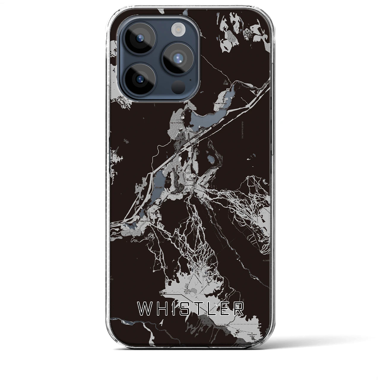 【ウィスラー(カナダ)】地図柄iPhoneケース(クリアタイプ)