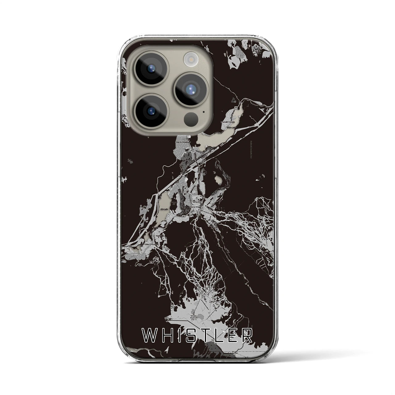 【ウィスラー(カナダ)】地図柄iPhoneケース(クリアタイプ)