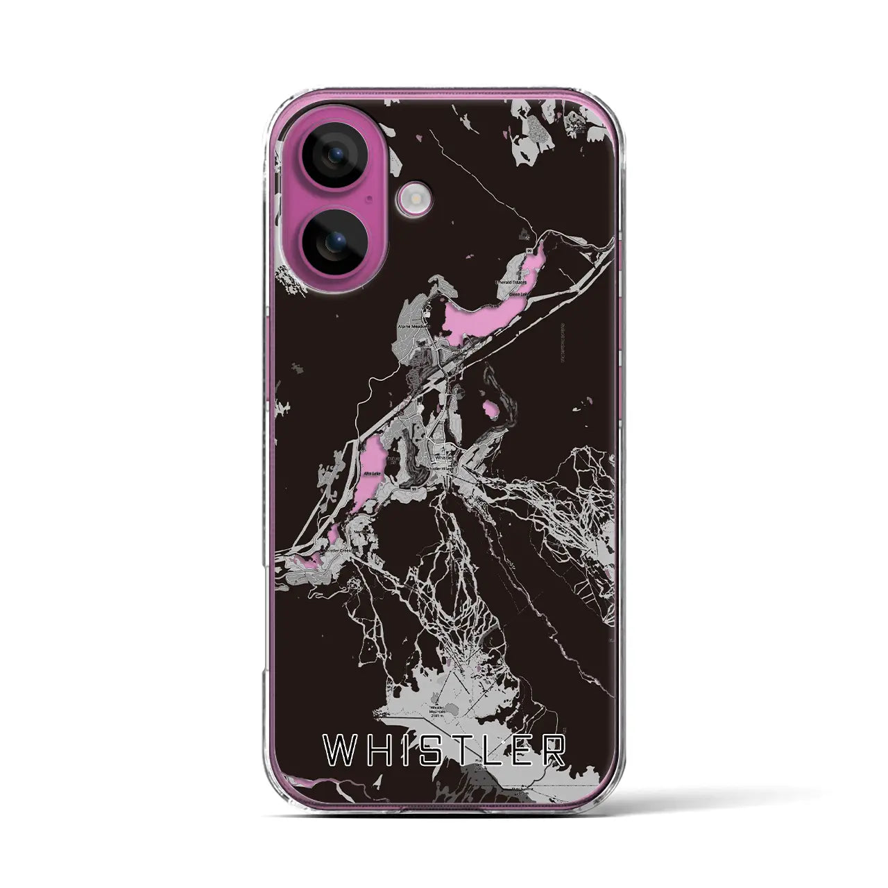 【ウィスラー(カナダ)】地図柄iPhoneケース(クリアタイプ)