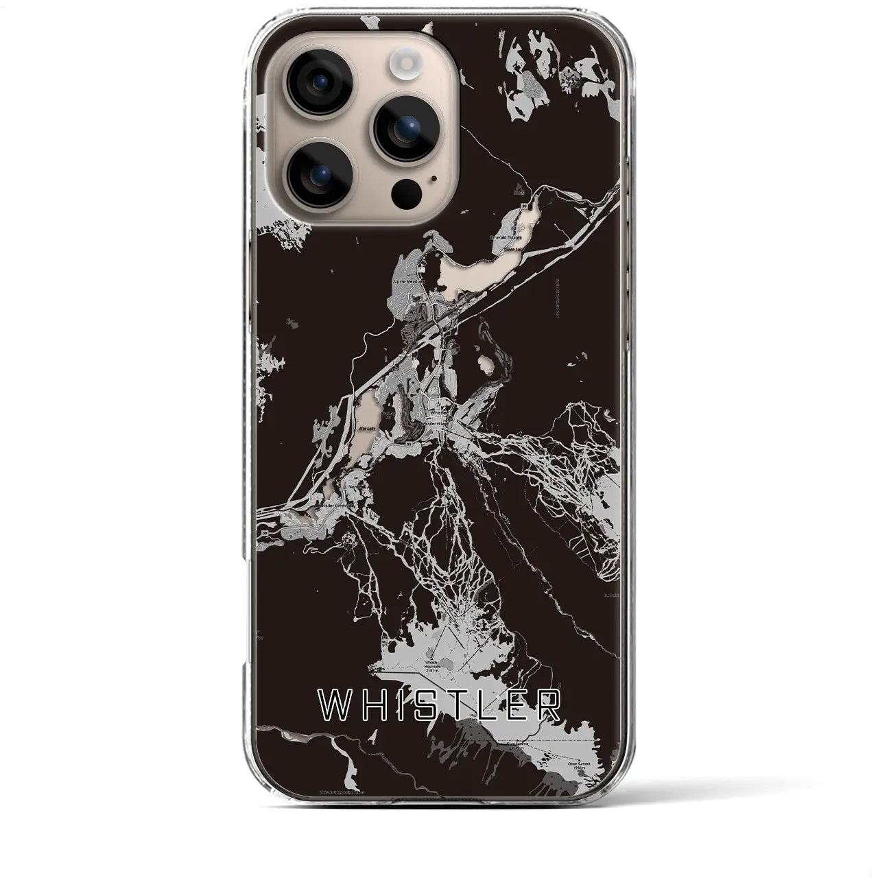 【ウィスラー(カナダ)】地図柄iPhoneケース(クリアタイプ)