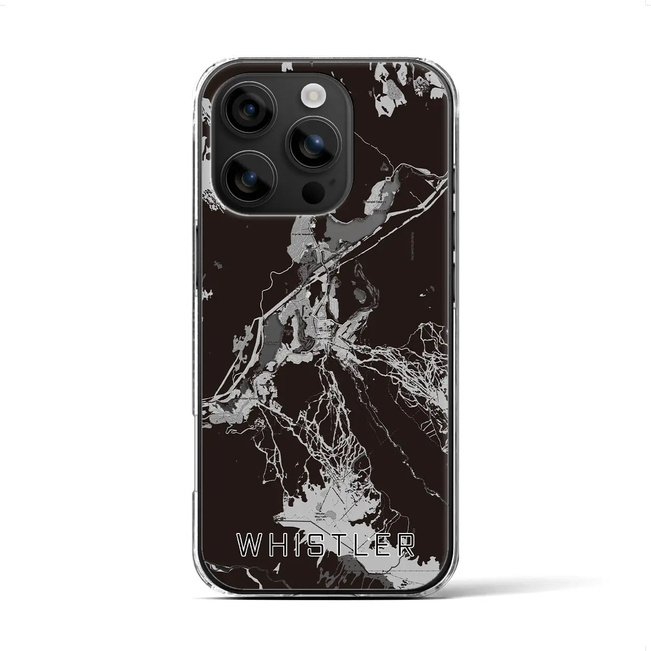 【ウィスラー(カナダ)】地図柄iPhoneケース(クリアタイプ)