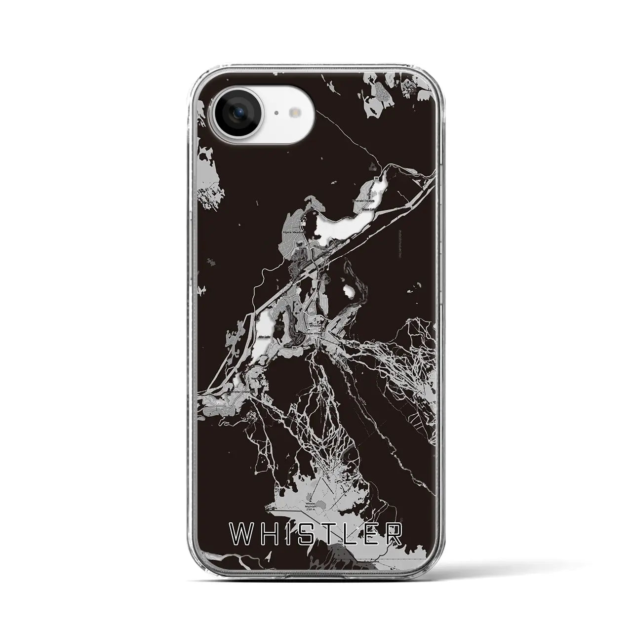 【ウィスラー(カナダ)】地図柄iPhoneケース(クリアタイプ)