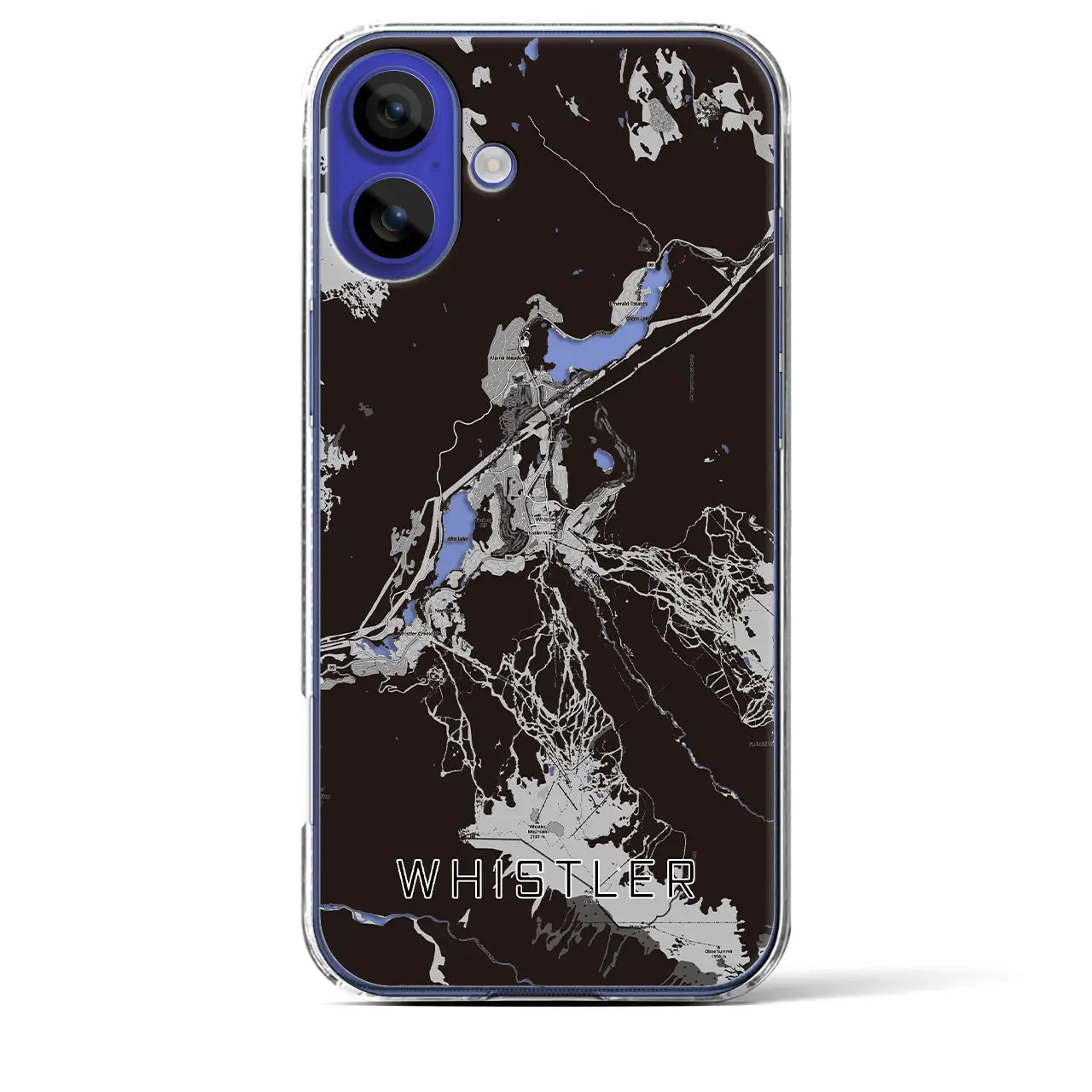 【ウィスラー(カナダ)】地図柄iPhoneケース(クリアタイプ)