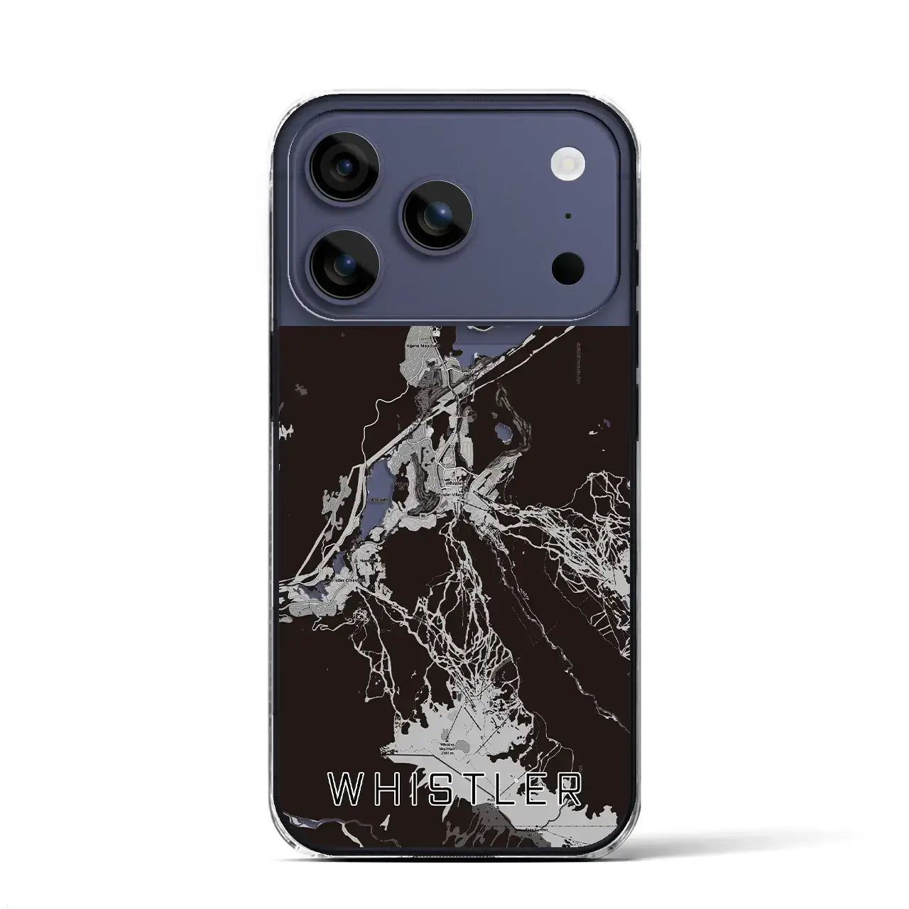 【ウィスラー(カナダ)】地図柄iPhoneケース(クリアタイプ)