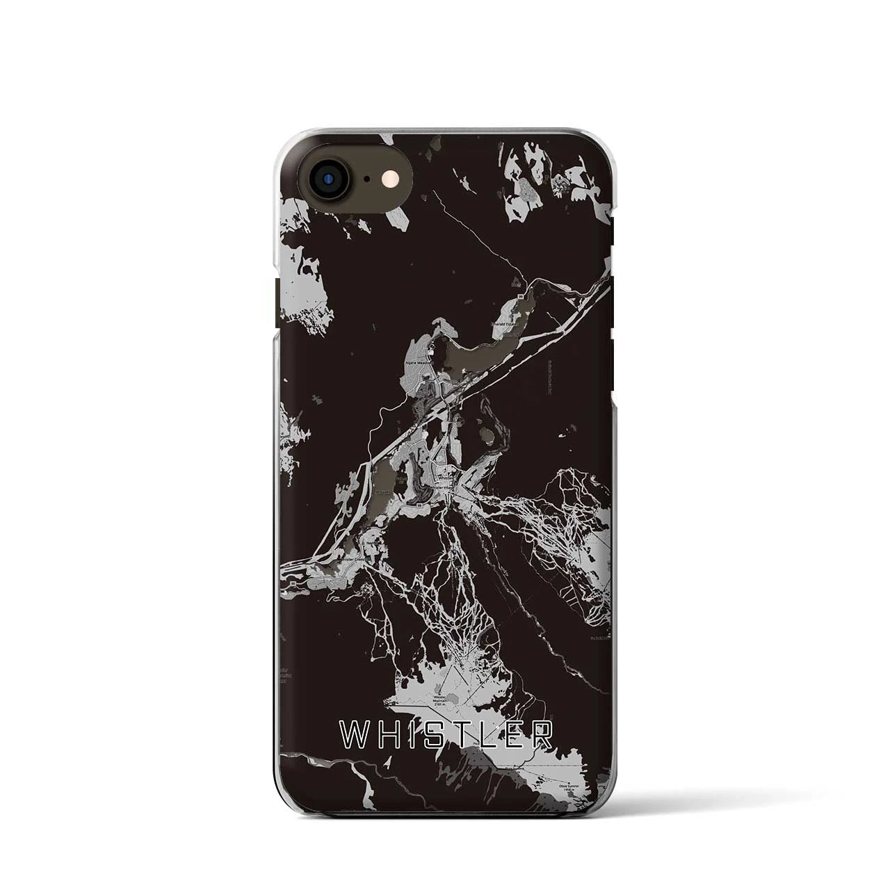 【ウィスラー(カナダ)】地図柄iPhoneケース(クリアタイプ)