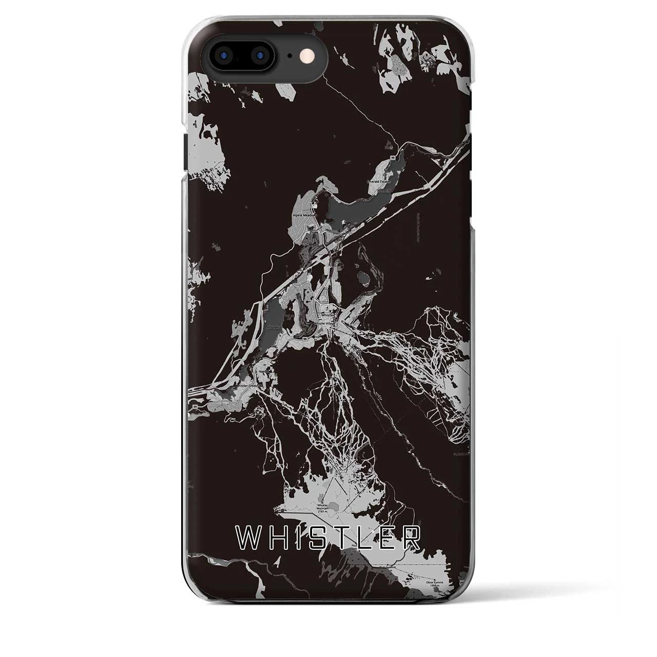 【ウィスラー(カナダ)】地図柄iPhoneケース(クリアタイプ)