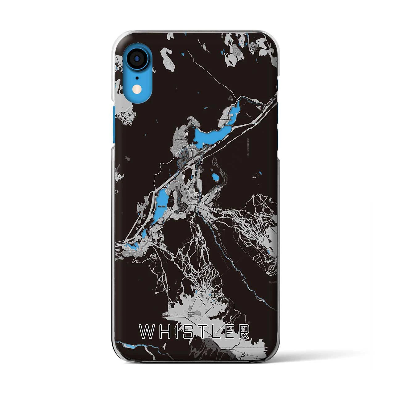 【ウィスラー(カナダ)】地図柄iPhoneケース(クリアタイプ)