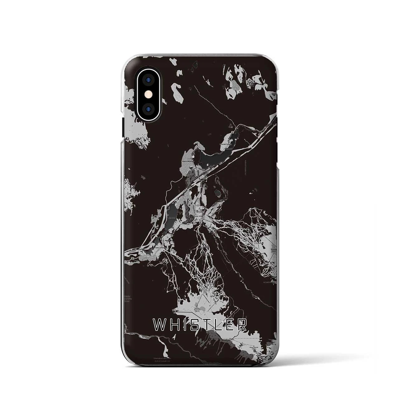 【ウィスラー(カナダ)】地図柄iPhoneケース(クリアタイプ)