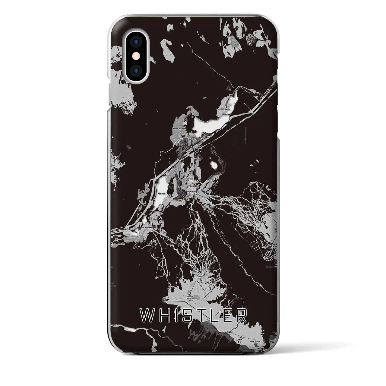 【ウィスラー(カナダ)】地図柄iPhoneケース(クリアタイプ)