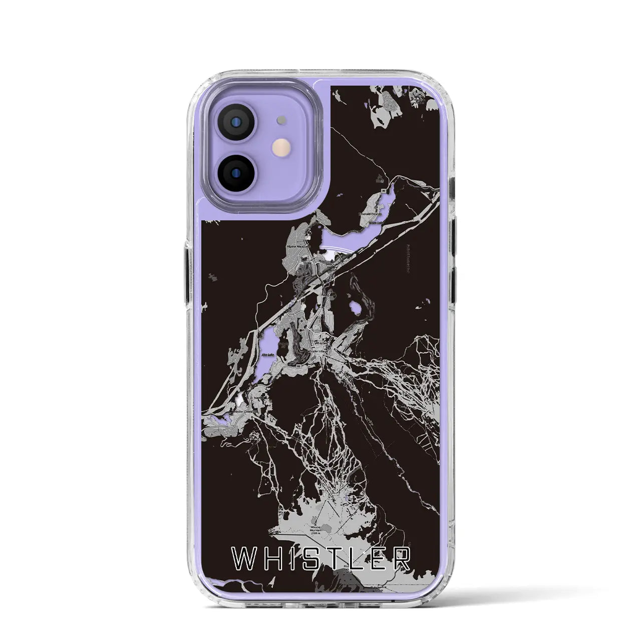 【ウィスラー(カナダ)】地図柄iPhoneケース(MagSafeタイプ)