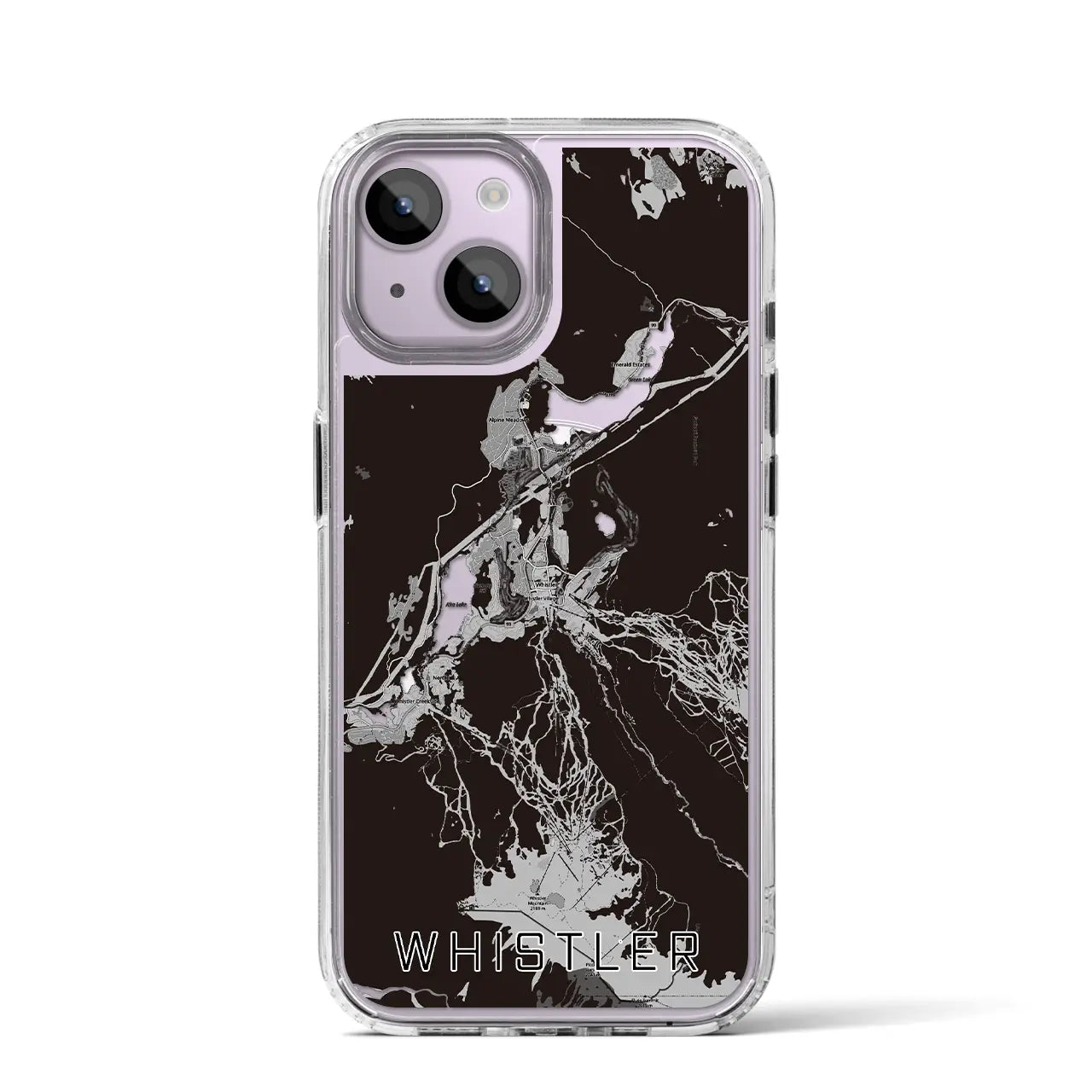 【ウィスラー(カナダ)】地図柄iPhoneケース(MagSafeタイプ)